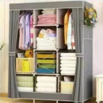 Τριπλή Υφασμάτινη Ντουλάπα 8776 με Μεταλλικό Σκελετό 128x45x170cm