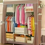 Τριπλή Υφασμάτινη Ντουλάπα 8776 με Μεταλλικό Σκελετό 128x45x170cm