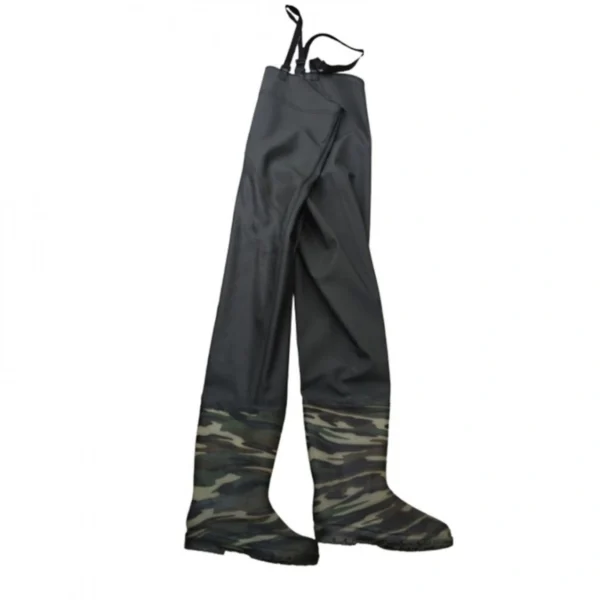 Αδιάβροχες PVC Αντιολισθητικές Γαλότσες Μπότες Στήθους Ψαρέματος Χακι με Παραλλαγή & Παντελόνι