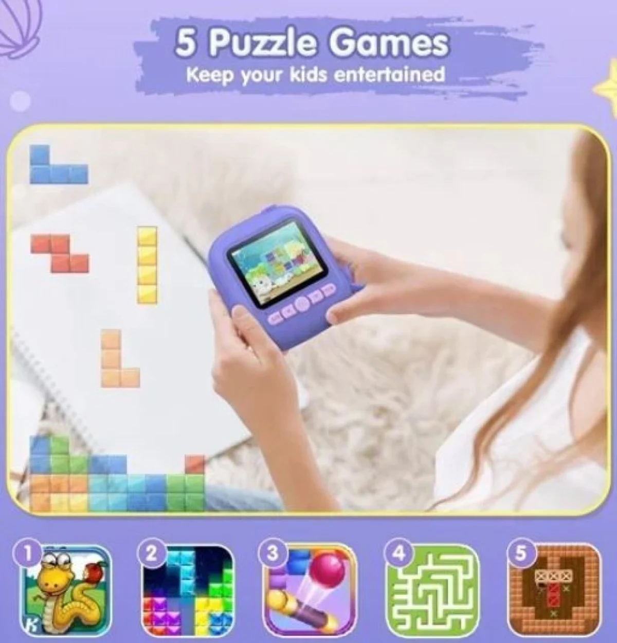 Παιδική Φωτογραφική Κάμερα με Παιχνίδια και Χαρτί Εκτύπωσης “Γοργόνα”