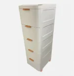 Πλαστική Συρταριέρα 109x43x35cm με Επένδυση Απομίμηση Δερματίνης και 5 Συρτάρια