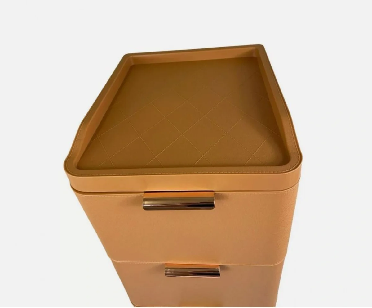 Πλαστική Συρταριέρα 109x43x35cm με Επένδυση Απομίμηση Δερματίνης και 5 Συρτάρια