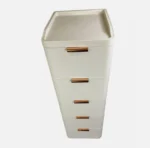 Πλαστική Συρταριέρα 109x43x35cm με Επένδυση Απομίμηση Δερματίνης και 5 Συρτάρια