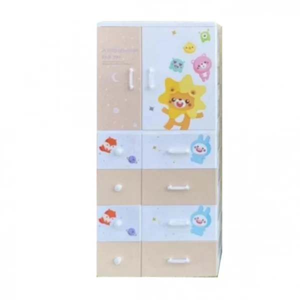 Πλαστική Τροχήλατη Ντουλάπα 146.5x67.5x40.5εκμε Παιδικά Σχέδια