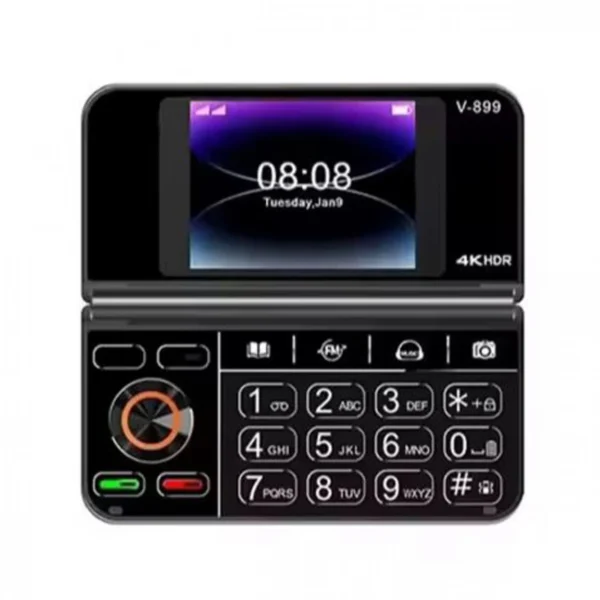 V899 Πτυσσόμενο Κινητό Τηλέφωνο με Διπλή οθόνη 2.8"2.4" 2G GSM Διπλή κάρτα SIM