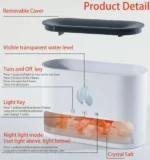 Υγραντήρας Υπερήχων και Συσκευή Αρωματοθεραπείας 250ml USB με LED Φωτισμό Εφέ Λουλουδιών & Κρυσταλλικό Αλάτι - Aroma Diffuser