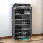 Υφασμάτινη Παπουτσοθήκη με 6 Ράφια και Μεταλλικό Σκελετό 54x25x106cm