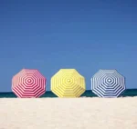 120cm Ομπρέλα Θαλάσσης Υφασμάτινη Ριγέ