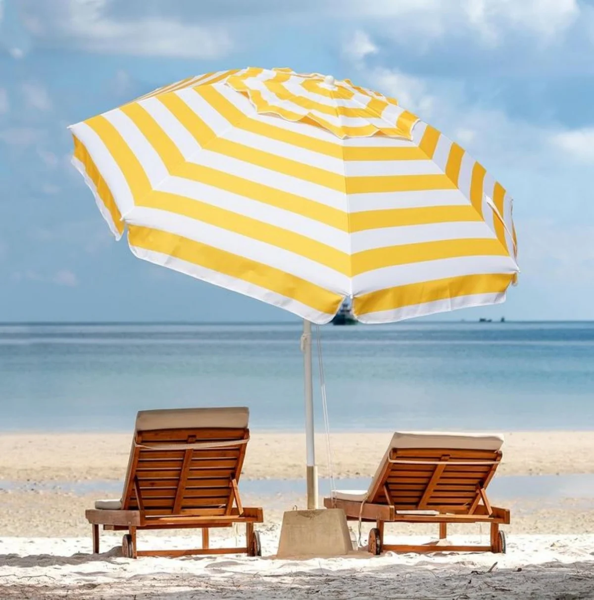 120cm Ομπρέλα Θαλάσσης Υφασμάτινη Ριγέ