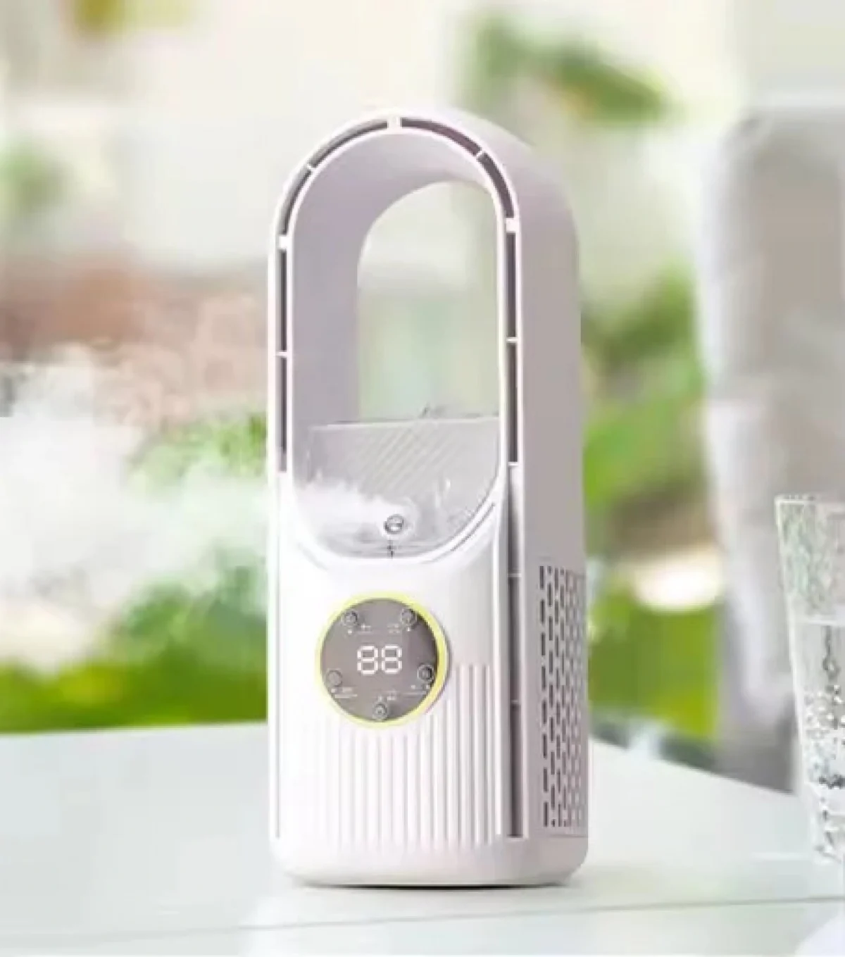 30x10cm Μίνι Ανεμιστηράκι Χειρός Υδρονέφωση, LED Φωτισμό & USB