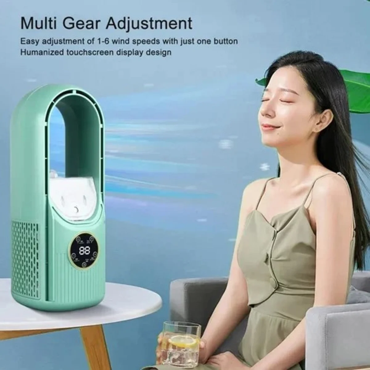 30x10cm Μίνι Ανεμιστηράκι Χειρός Υδρονέφωση, LED Φωτισμό & USB