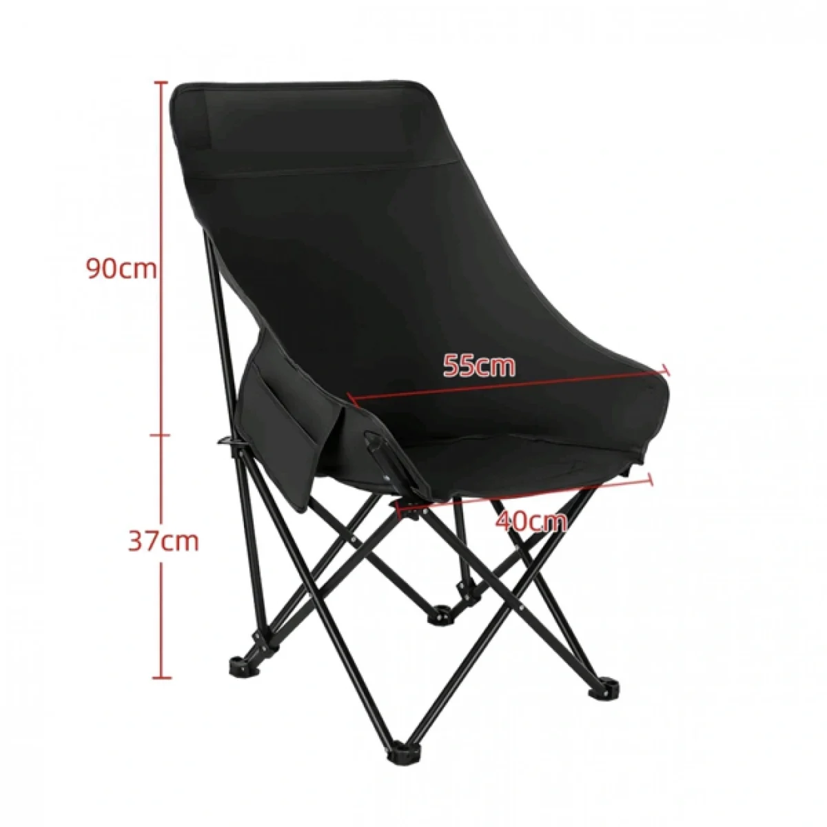 37x90x55cm Πτυσσόμενη Καρέκλα Camping - Ψαρέματος με Μεταλλικό Σκελετό 34x70x50cm