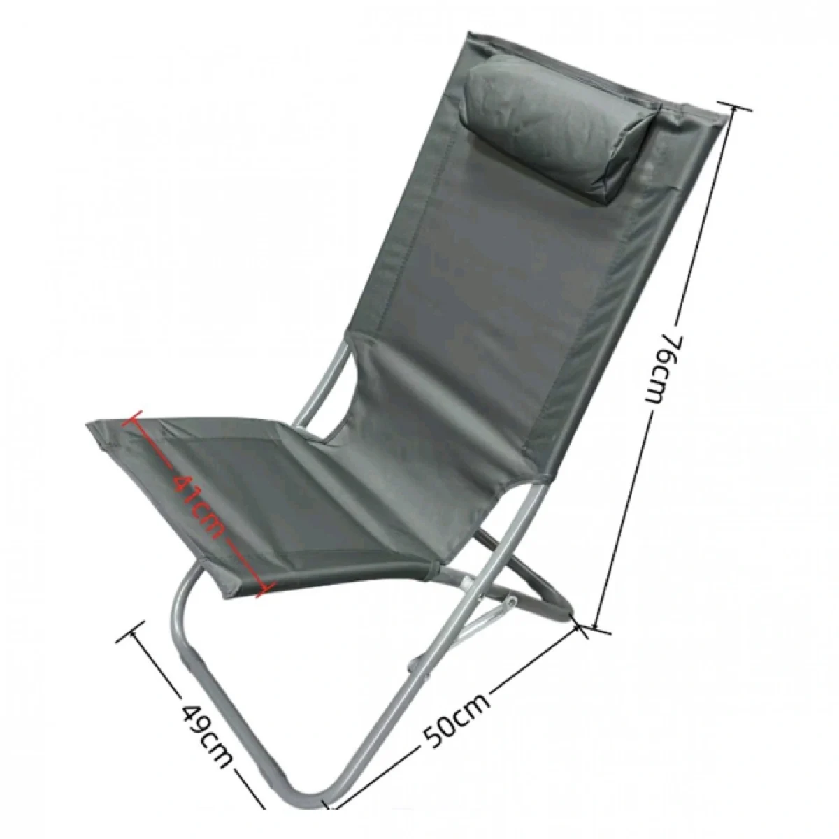 49x50x76cm Πτυσσόμενη Καρέκλα Ψαρέματος-Camping με Μεταλλικό Σκελετό Ριγέ με Μαξιλάρι