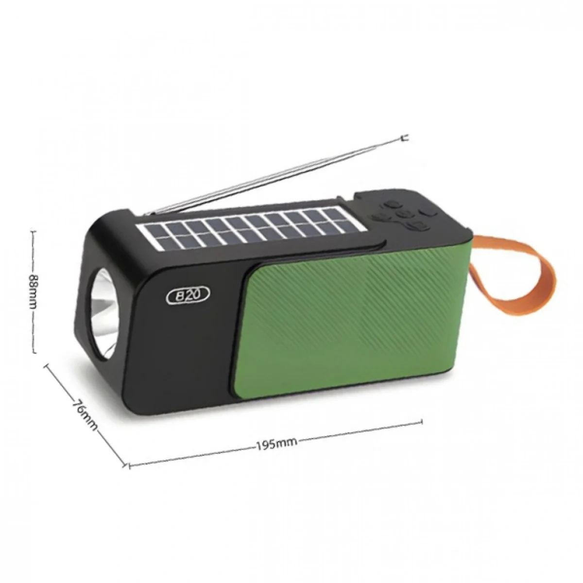 Ηλιακό Φορητό Ηχείο 10w Bluetooth με Ψηφιακό Ραδιόφωνο AM-FM, Ηλιακό Πάνελ και Φακό