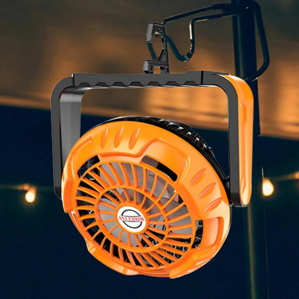 Επαναφορτιζόμενος Ανεμιστήράς Κατασκήνωσης με LED Φως με Άγκιστρο Ανάρτησης με 3 Ταχύτητες Αέρα