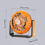 Επαναφορτιζόμενος Ανεμιστήράς Κατασκήνωσης με LED Φως με Άγκιστρο Ανάρτησης με 3 Ταχύτητες Αέρα