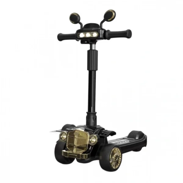 XMT-888 Παιδικό Αναδιπλούμενο Scooter - Πατίνι Retro Αυτοκίνητο με Πίσω Φρένο, Καθρέφτες και LED Φωτάκια