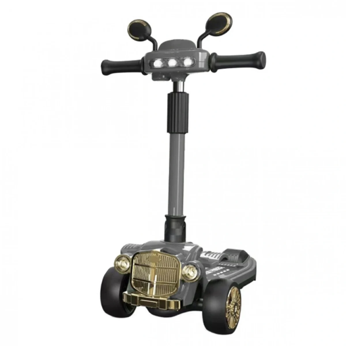 XMT-888 Παιδικό Αναδιπλούμενο Scooter - Πατίνι Retro Αυτοκίνητο με Πίσω Φρένο, Καθρέφτες και LED Φωτάκια