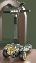 XMT-888 Παιδικό Αναδιπλούμενο Scooter - Πατίνι Retro Αυτοκίνητο με Πίσω Φρένο, Καθρέφτες και LED Φωτάκια