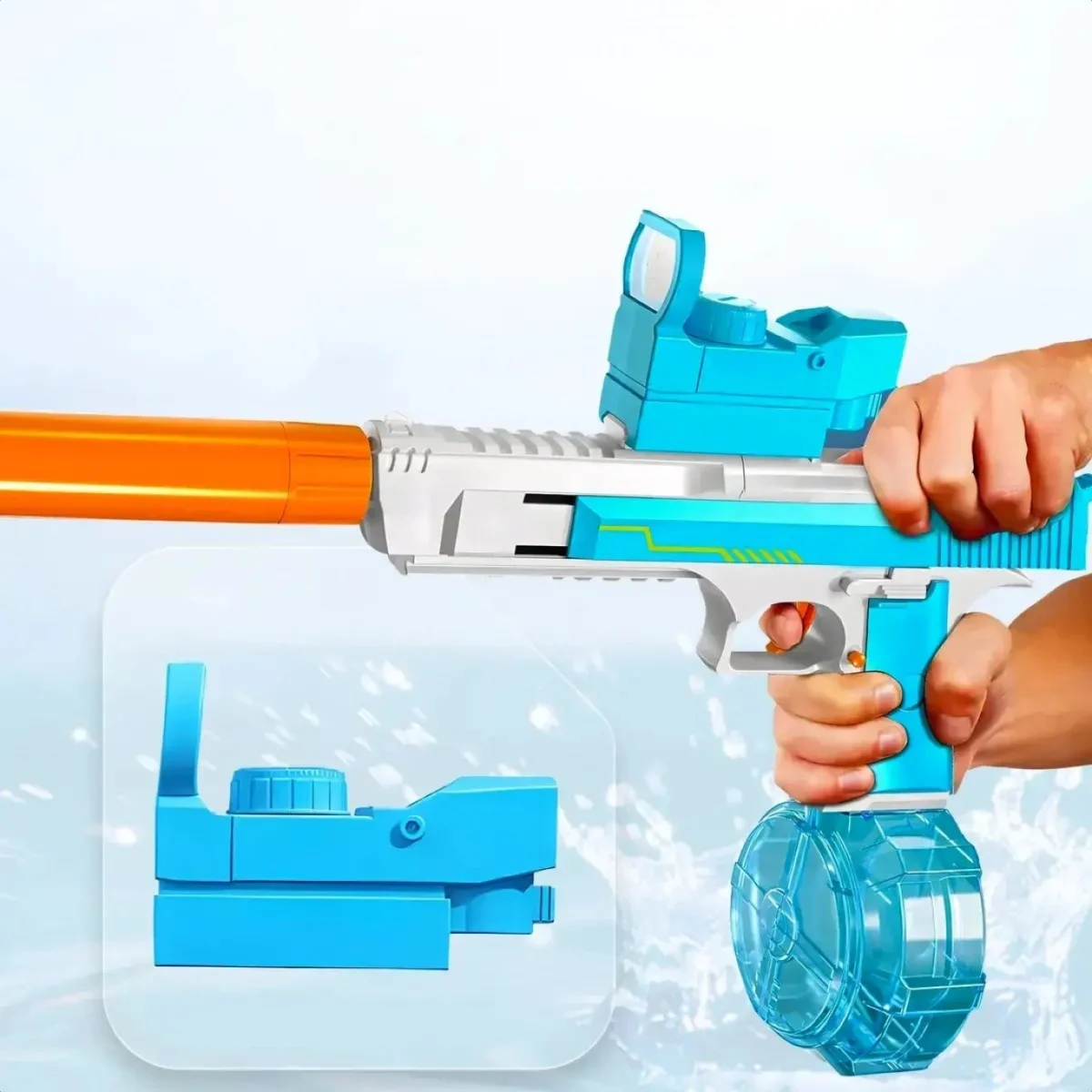 Επαναφορτιζόμενο Ηλεκτρικό Νεροπίστολο 2 σε 1 με Δοχείο Νερού 425ml