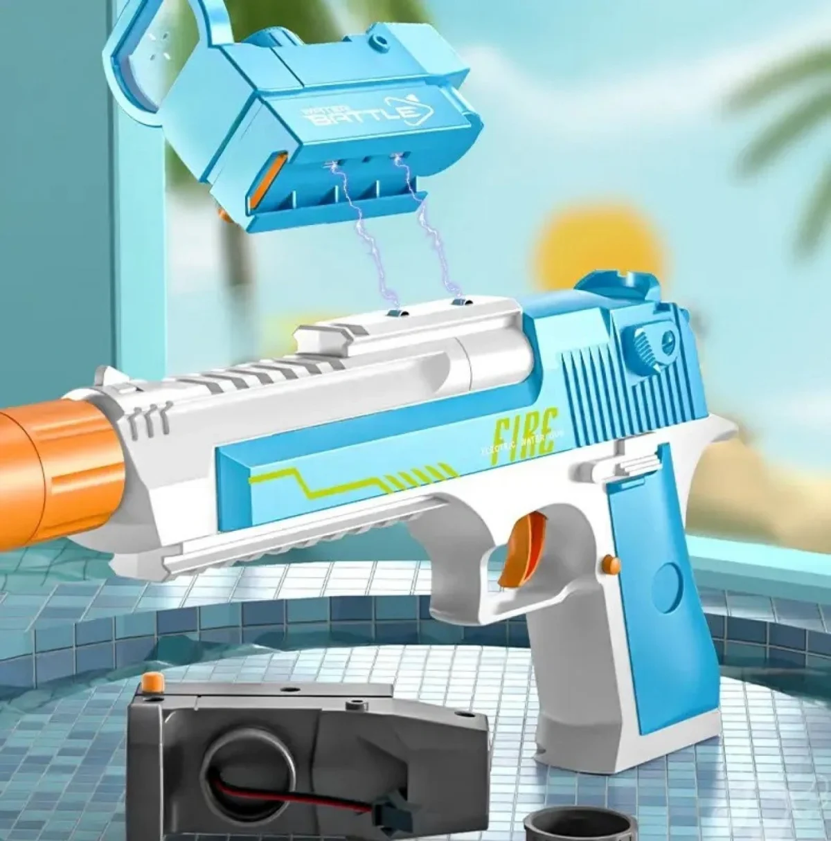 Επαναφορτιζόμενο Ηλεκτρικό Νεροπίστολο 2 σε 1 με Δοχείο Νερού 425ml