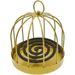 Μεταλλική Βάση για Φιδάκια Κουνουπιών με Διακοσμητικό Πουλάκι και Συλλογή Στάχτης 14x16,5 cm