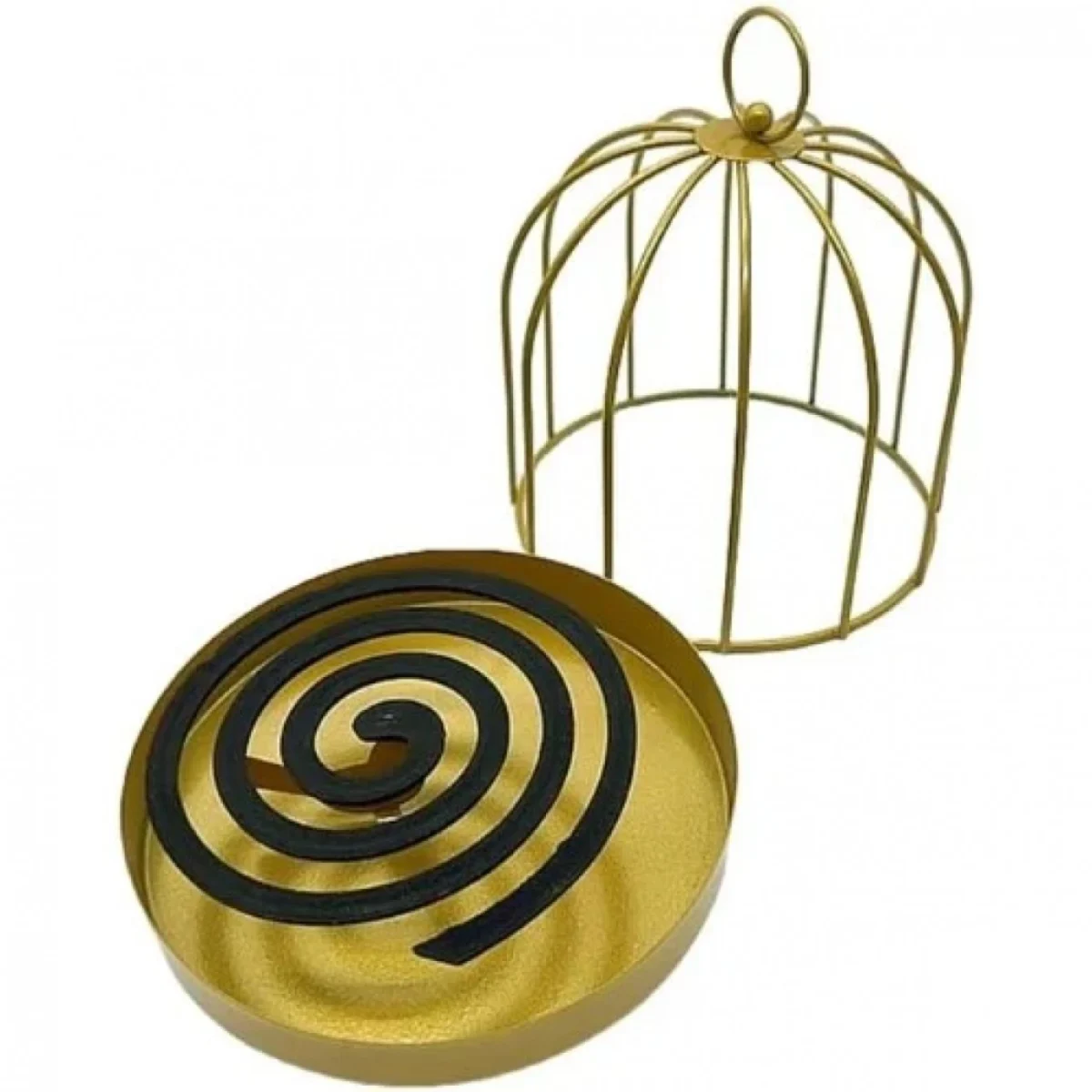 Μεταλλική Βάση για Φιδάκια Κουνουπιών με Διακοσμητικό Πουλάκι και Συλλογή Στάχτης 14x16,5 cm