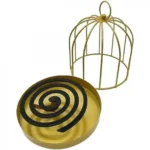 Μεταλλική Βάση για Φιδάκια Κουνουπιών με Διακοσμητικό Πουλάκι και Συλλογή Στάχτης 14x16,5 cm