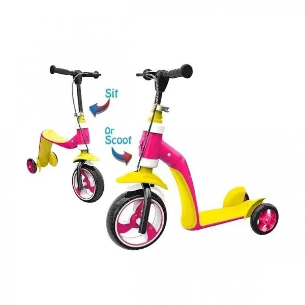 Παιδικό Πολυμορφικό Πατίνι & Ποδήλατο 2 σε 1 με 3 Τροχούς και Ρυθμιζόμενο Τιμόνι