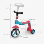 Παιδικό Πολυμορφικό Πατίνι & Ποδήλατο 2 σε 1 με 3 Τροχούς και Ρυθμιζόμενο Τιμόνι