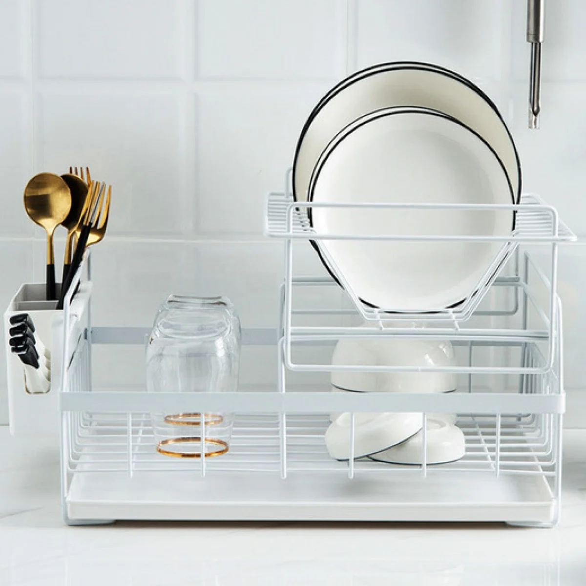 Μεταλλική Βάση - Αποσπώμενη Πιατοθήκη Κουζίνας Στεγνωτήρας Νεροχύτη 41.5x26.8x29cm