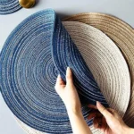 Boho Ψάθινο Σουπλά Στρογγυλό 18cm