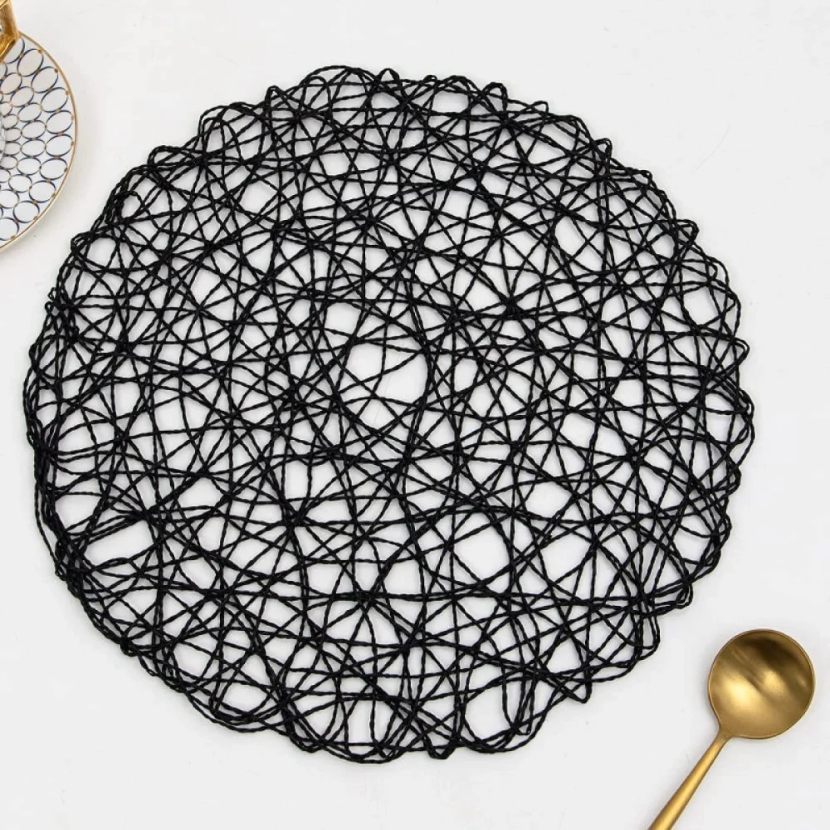 Βαμβακερό Στρογγυλό Σουπλά σε Σχέδιο Δίχτυ 38cm