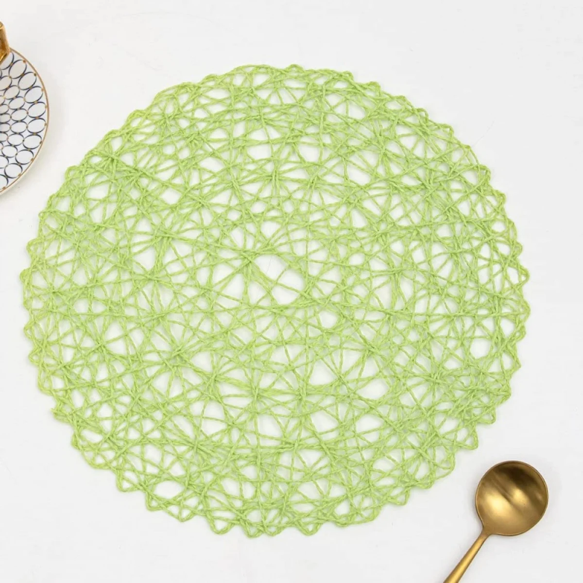 Βαμβακερό Στρογγυλό Σουπλά σε Σχέδιο Δίχτυ 38cm