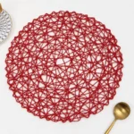 Βαμβακερό Στρογγυλό Σουπλά σε Σχέδιο Δίχτυ 38cm