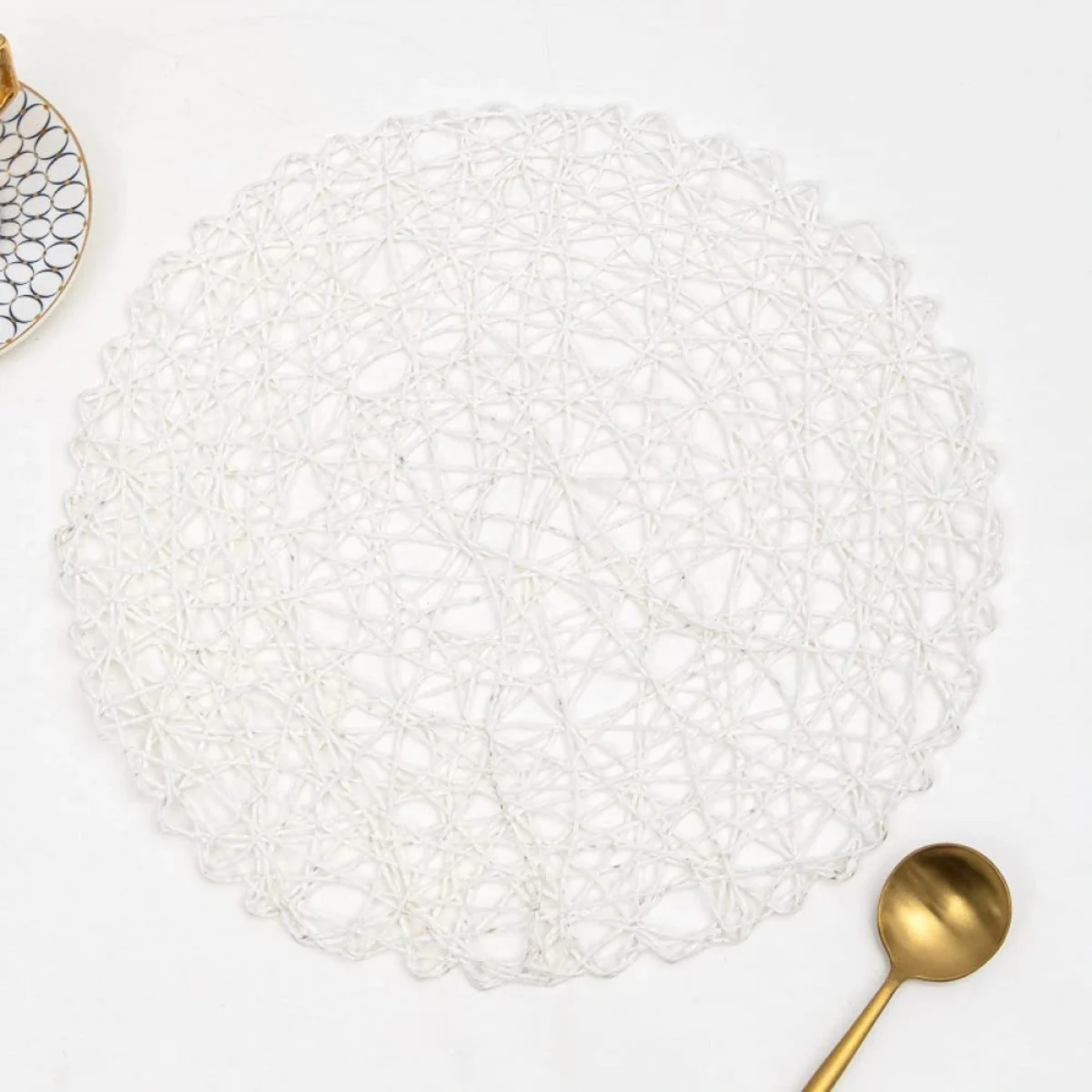 Βαμβακερό Στρογγυλό Σουπλά σε Σχέδιο Δίχτυ 38cm