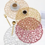 Βαμβακερό Στρογγυλό Σουπλά σε Σχέδιο Δίχτυ 38cm