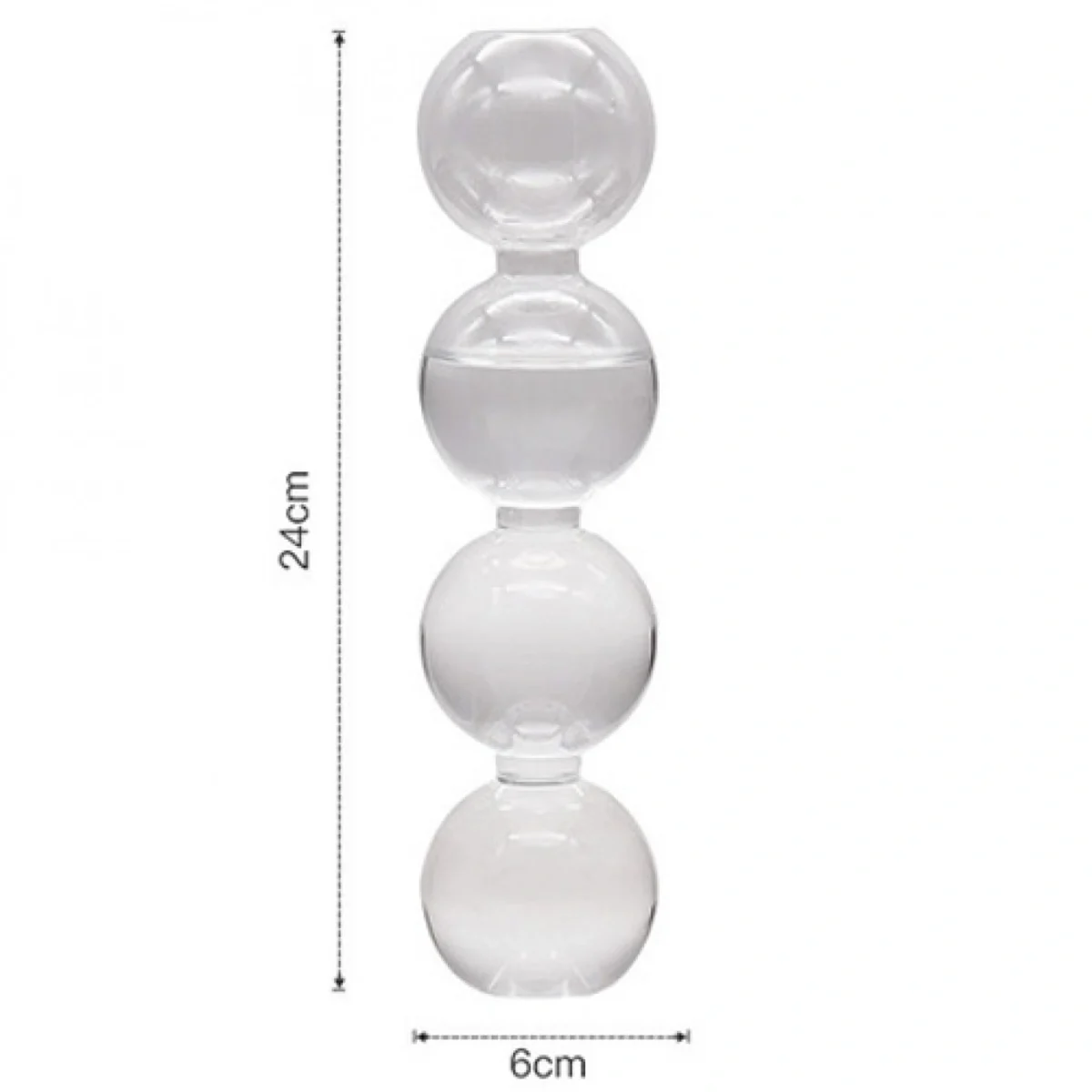 Γυάλινο Ανθοδοχείο - Διακοσμητικό Βάζο Bubble Long 6x6x24cm