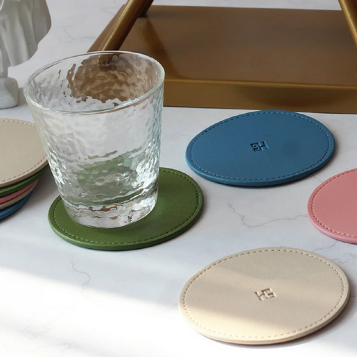 Δερμάτινο Σουβέρ - Βάση για Ποτήρια 10cm