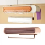 Επιτοίχια Βάση Οργάνωσης για Αλουμινόχαρτο ή Μεμβράνη, Χαρτί Κουζίνας & Θήκη για Σακούλες σε Ρολό 41x7x8cm​ σε τρεις αποχρώσεις