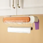 Επιτοίχια Βάση Οργάνωσης για Αλουμινόχαρτο ή Μεμβράνη, Χαρτί Κουζίνας & Θήκη για Σακούλες σε Ρολό 41x7x8cm​ σε τρεις αποχρώσεις