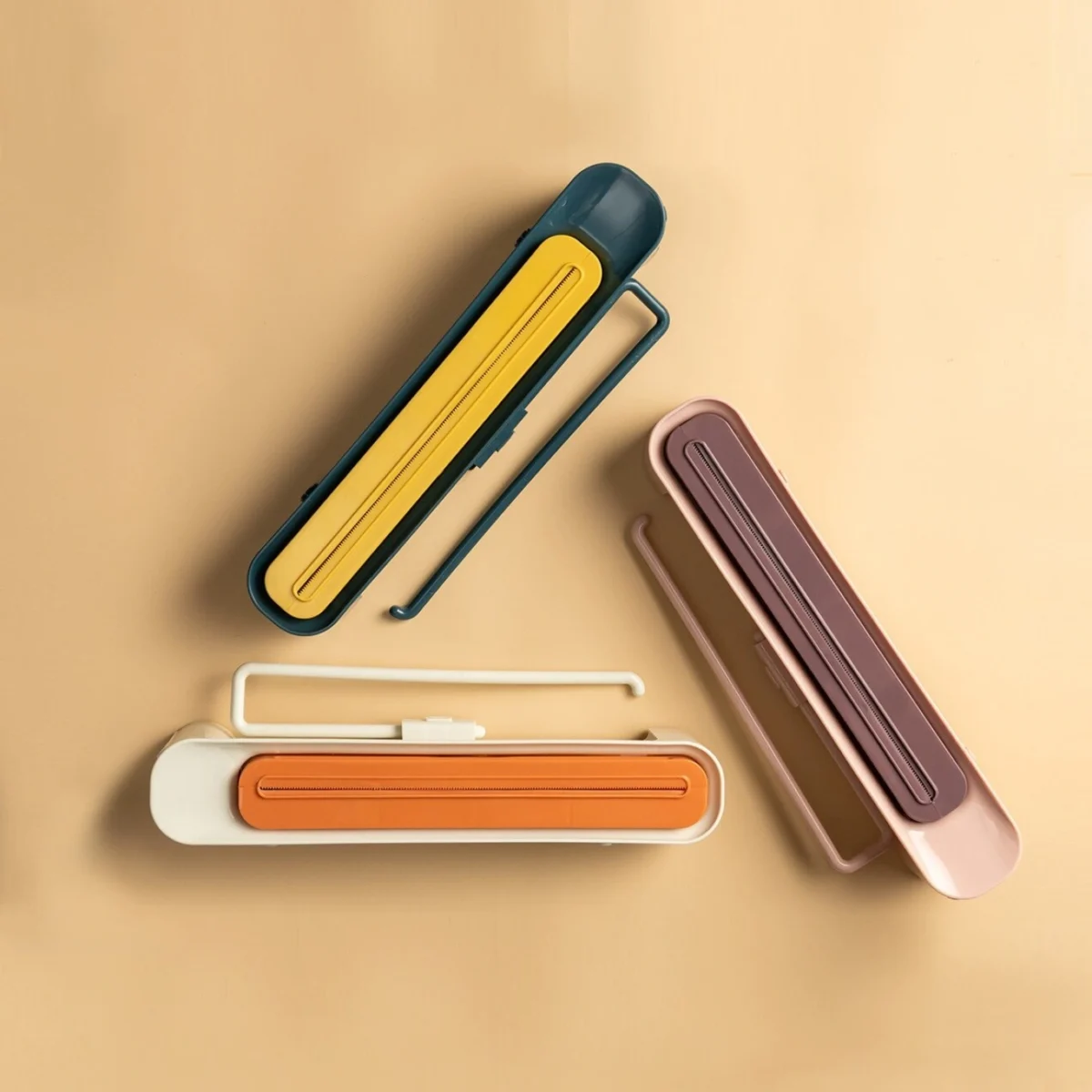 Επιτοίχια Βάση Οργάνωσης για Αλουμινόχαρτο ή Μεμβράνη, Χαρτί Κουζίνας & Θήκη για Σακούλες σε Ρολό 41x7x8cm​ σε τρεις αποχρώσεις