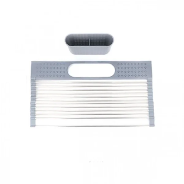 Αναδιπλούμενη Σχάρα Αποστράγγισης Σκευών σε Ρολό, Ανθεκτικό στη θερμότητα με Θήκη για Μαχαιροπίρουνα 44x33 cm