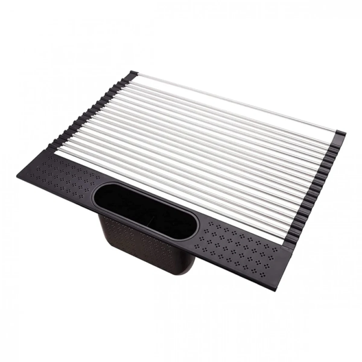 Αναδιπλούμενη Σχάρα Αποστράγγισης Σκευών σε Ρολό, Ανθεκτικό στη θερμότητα με Θήκη για Μαχαιροπίρουνα 44x33 cm