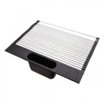 Αναδιπλούμενη Σχάρα Αποστράγγισης Σκευών σε Ρολό, Ανθεκτικό στη θερμότητα με Θήκη για Μαχαιροπίρουνα 44x33 cm