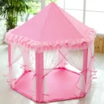 Εξαγωνική Παιδική Σκηνή - Κάστρο με 6 Εισόδους & Ημιδιαφανείς Κουρτίνες 135x140cm