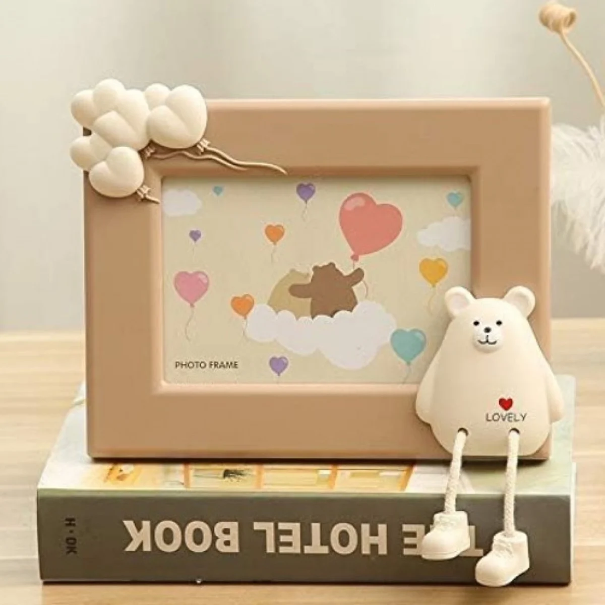 3D Παιδική Αναμνηστική Κορνίζα Αρκουδάκι με Μπαλόνια - 18.5x24cm