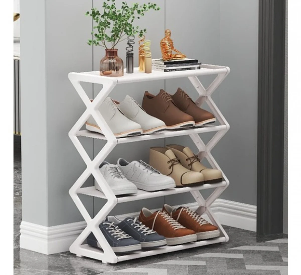 Μεταλλική Παπουτσοθήκη με 5 Ράφια 40x18,5x74cm