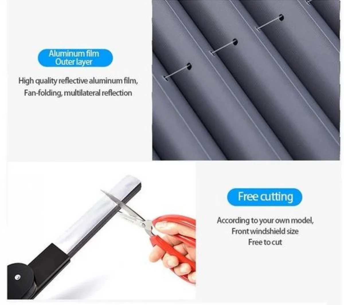 Universal Συρόμενο Σκίαστρο που Κόβεται - Ηλιακή Προστασία Παρμπρίζ Αυτοκινήτου