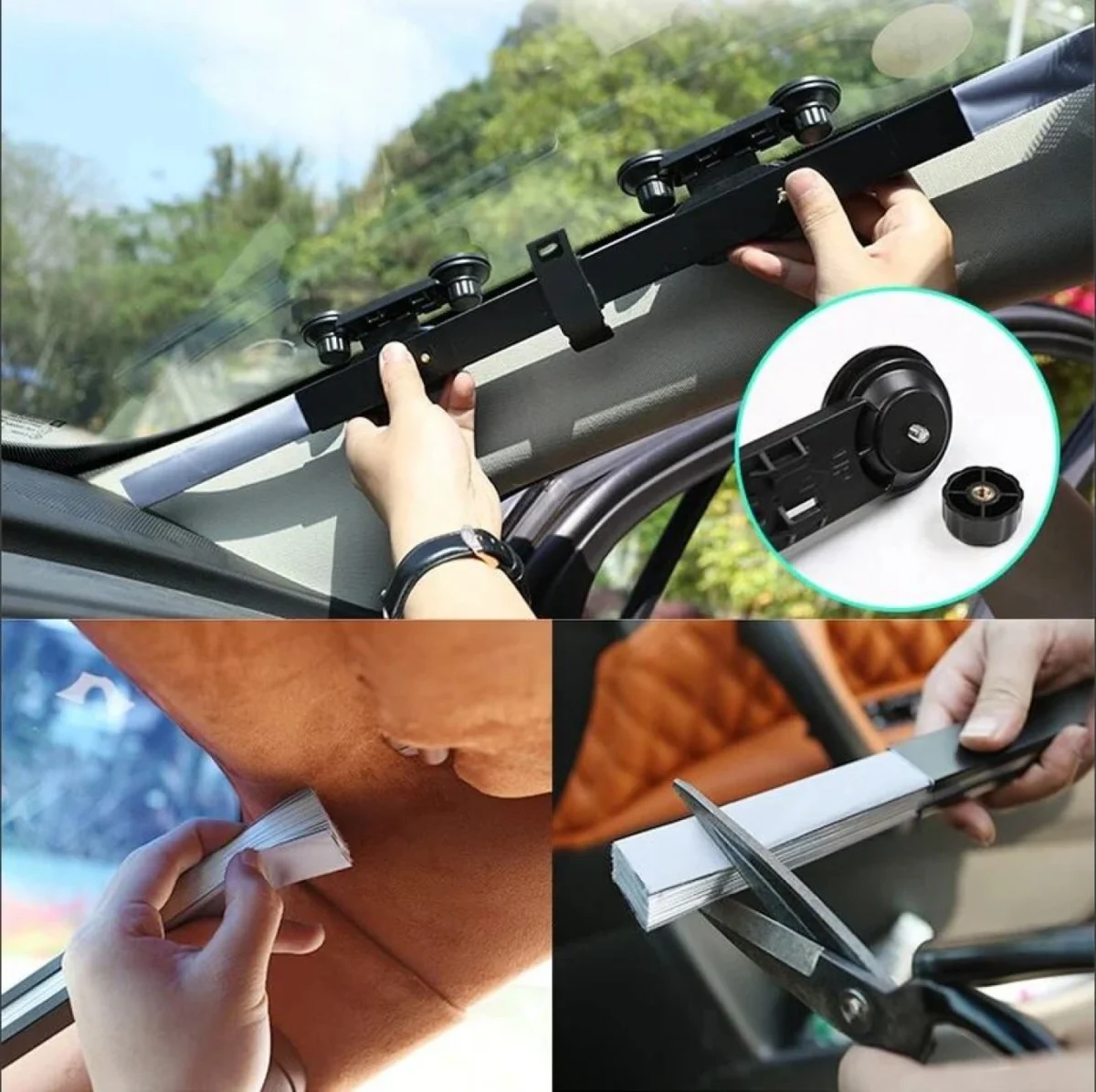 Universal Συρόμενο Σκίαστρο που Κόβεται - Ηλιακή Προστασία Παρμπρίζ Αυτοκινήτου